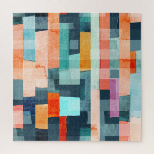 Geometric multicolor stripes, trendy pattern. jigsaw puzzle