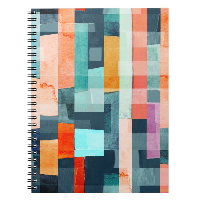 Geometric multicolor stripes, trendy pattern. notebook (Front)