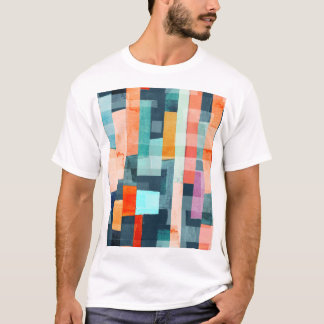 Geometric multicolor stripes, trendy pattern. T-Shirt