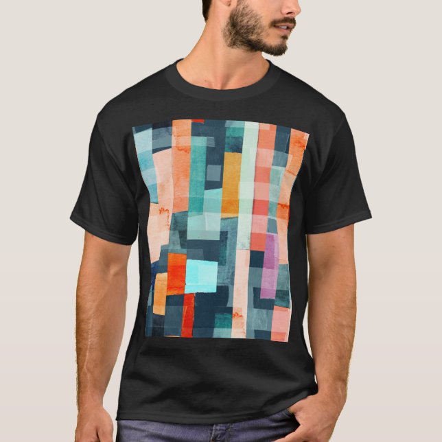 Geometric multicolor stripes, trendy pattern. T-Shirt (Front)