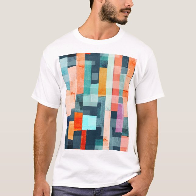 Geometric multicolor stripes, trendy pattern. T-Shirt (Front)