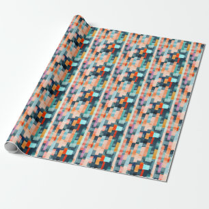 Geometric multicolor stripes, trendy pattern. wrapping paper