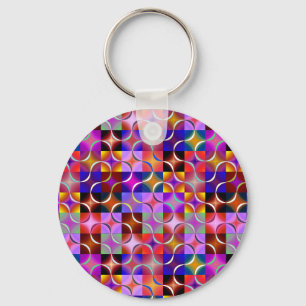 Geometric Multicolored Squares Key Ring