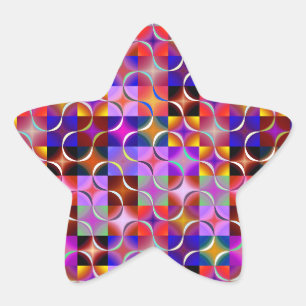 Geometric Multicolored Squares Star Sticker