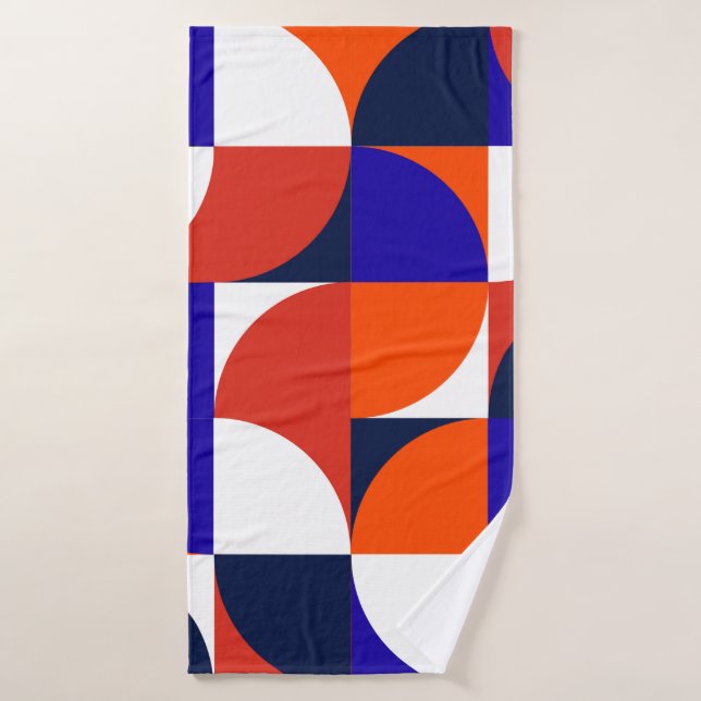 Geometric mural background. Modern and vibrant com Bath Towel (Bath Towel)