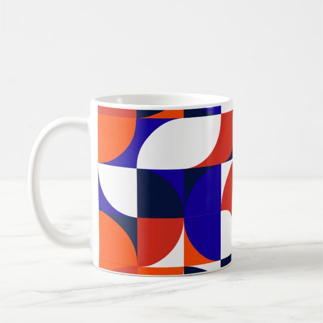 Geometric mural background. Modern and vibrant com Coffee Mug (Left)