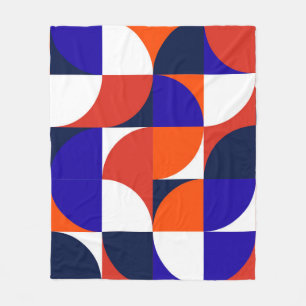 Geometric mural background. Modern and vibrant com Fleece Blanket