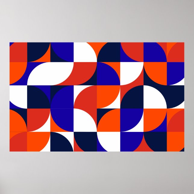 Geometric mural background. Modern and vibrant com Poster (Front)