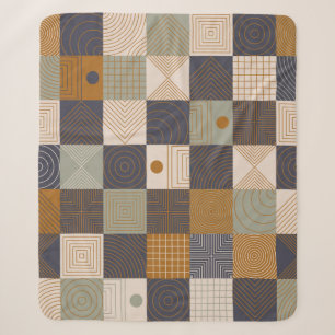 Geometric mural background. Modern style vintage i Sherpa Blanket