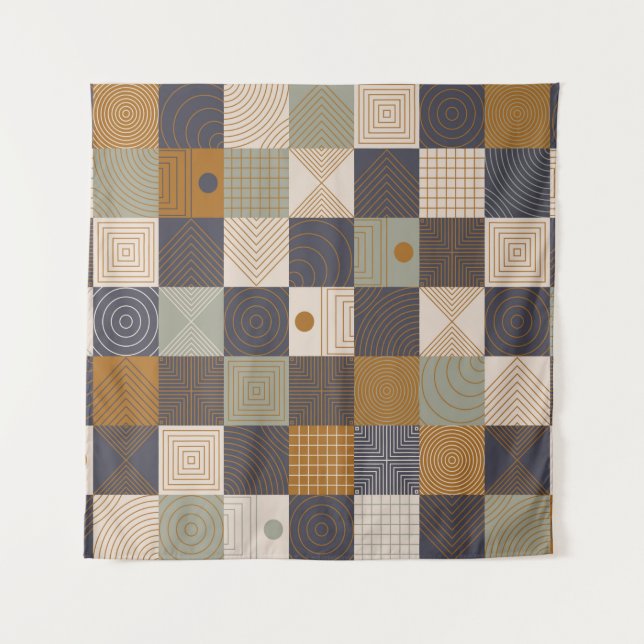Geometric mural background. Modern style vintage i Tapestry (Front)