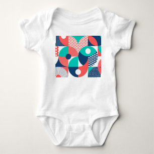 Geometric Mural Background Modern Vintage Baby Bodysuit