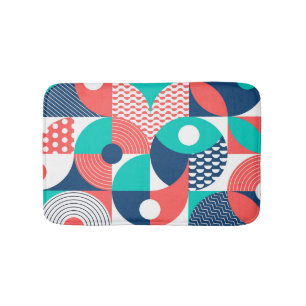 Geometric Mural Background Modern Vintage Bath Mat