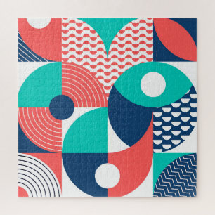 Geometric Mural Background Modern Vintage Jigsaw Puzzle