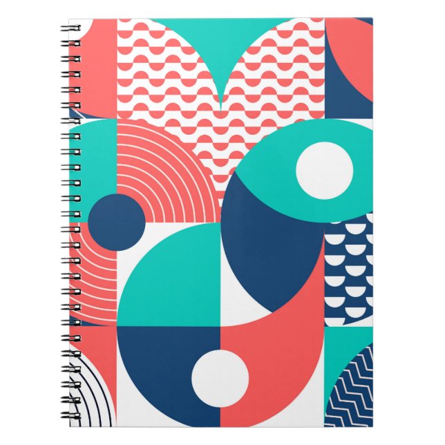 Geometric Mural Background Modern Vintage Notebook (Front)
