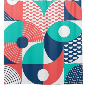 Geometric Mural Background Modern Vintage Shower Curtain