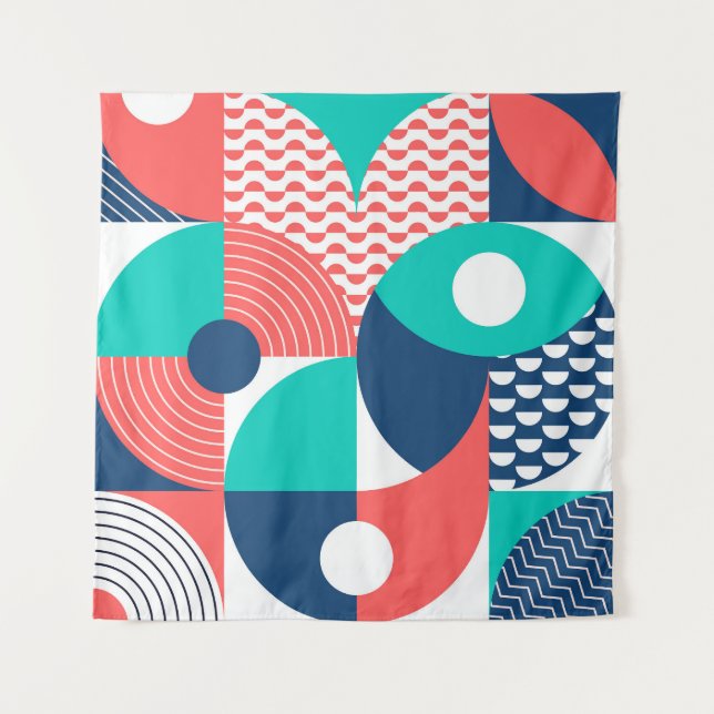 Geometric Mural Background Modern Vintage Tapestry (Front)