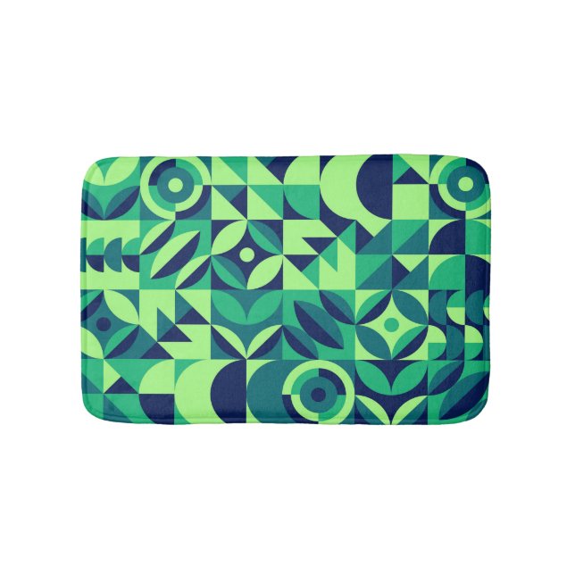 Geometric mural: modern vintage design. bath mat (Front)