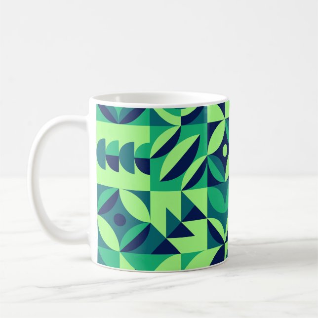 Geometric mural: modern vintage design. coffee mug (Left)