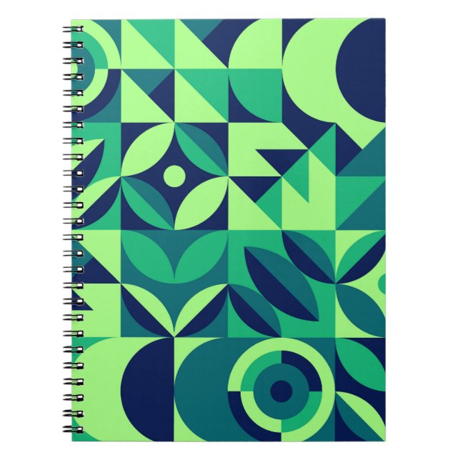 Geometric mural: modern vintage design. notebook (Front)