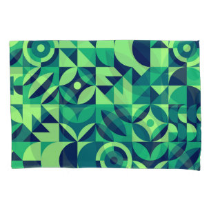 Geometric mural: modern vintage design. pillowcase