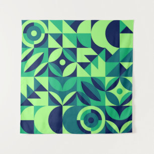 Geometric mural: modern vintage design. tapestry