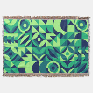 Geometric mural: modern vintage design. throw blanket