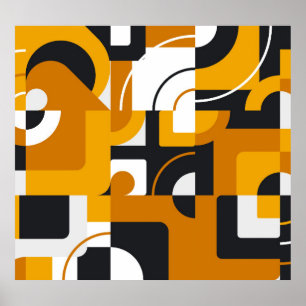 Geometric Mural: Modern Vintage Style Poster