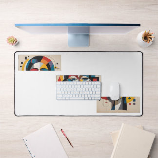 Geometric Muse – Abstract Face Custom Desk Mat