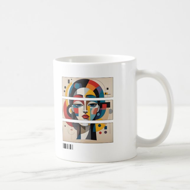 Geometric Muse – Abstract Face Mug (Right)