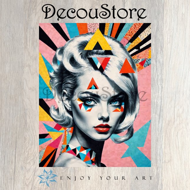Geometric Muse – Modern Pop Art Woman Decoupage Tissue Paper (Creator Uploaded)