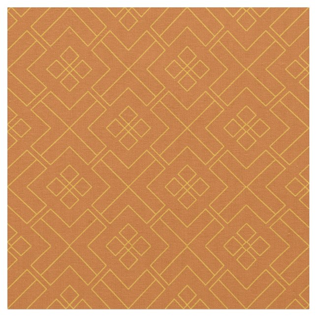 Geometric Mustard Yellow Decorative Pattern Fabric (Close Up)