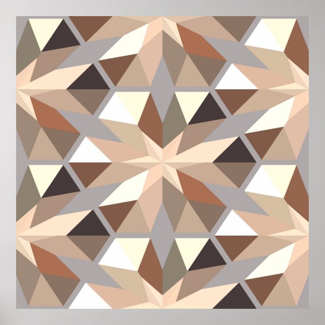 Geometric Natural Colours Pattern Poster (Front)