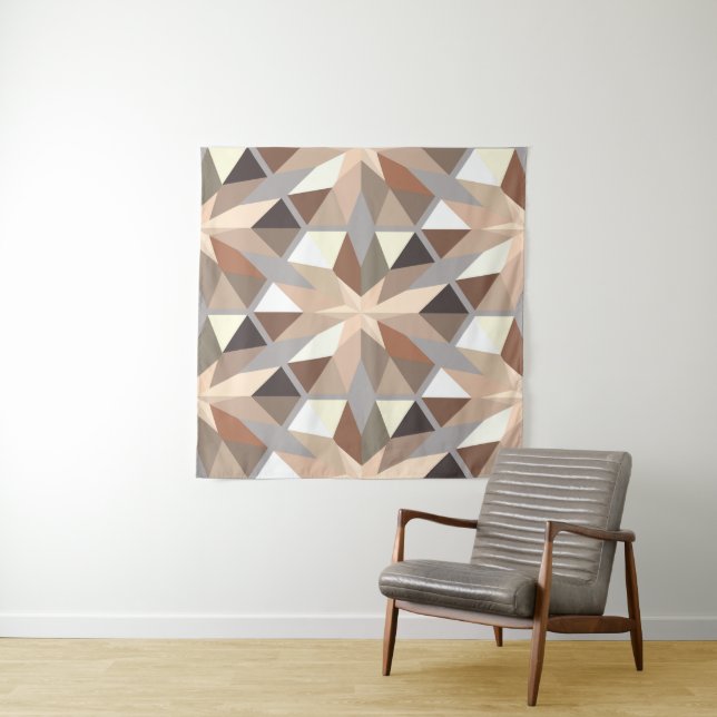 Geometric Natural Colours Pattern Tapestry (In Situ)