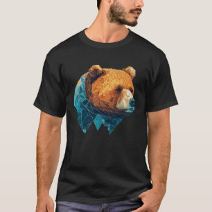 Geometric natural design for animals, bears, poly T-Shirt