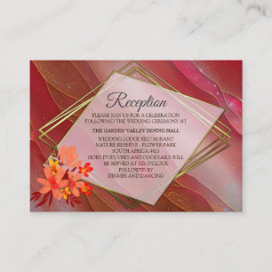 Geometric - Navy-Gold Flower Bouquet Theme Enclosure Card