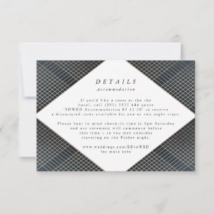 Geometric Navy Gold Gatsby Wedding Enclosure Card