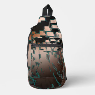 Geometric Neon Futuristic Extrusion Pattern Sling Bag