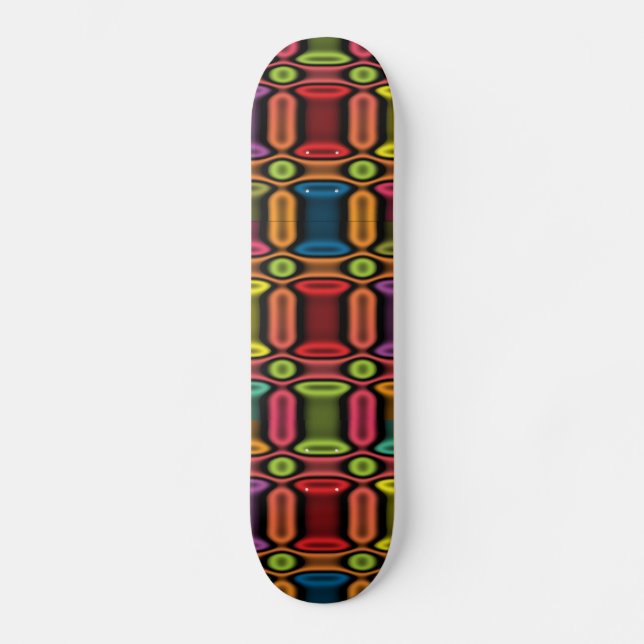 Geometric Neon Skateboard (Front)