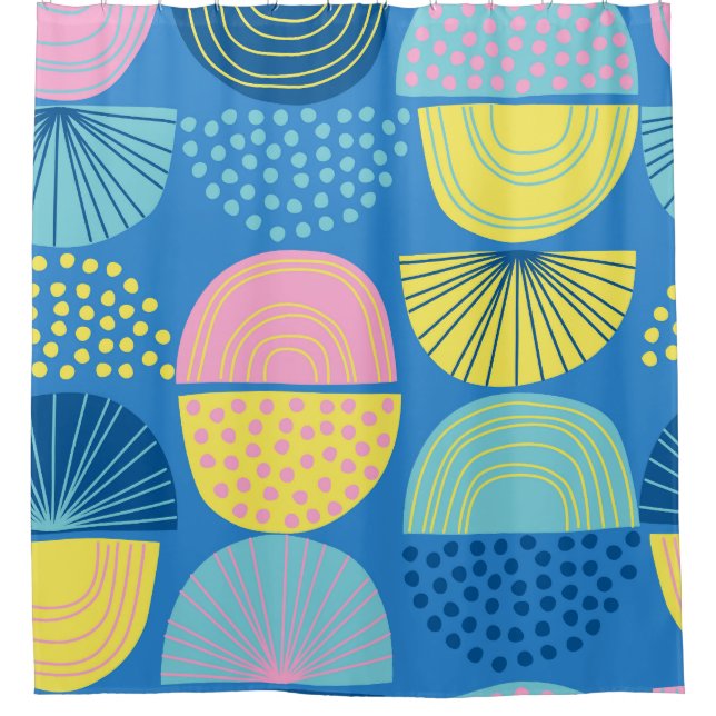 Geometric Nordic: Modern Abstract Background. Shower Curtain (Front)