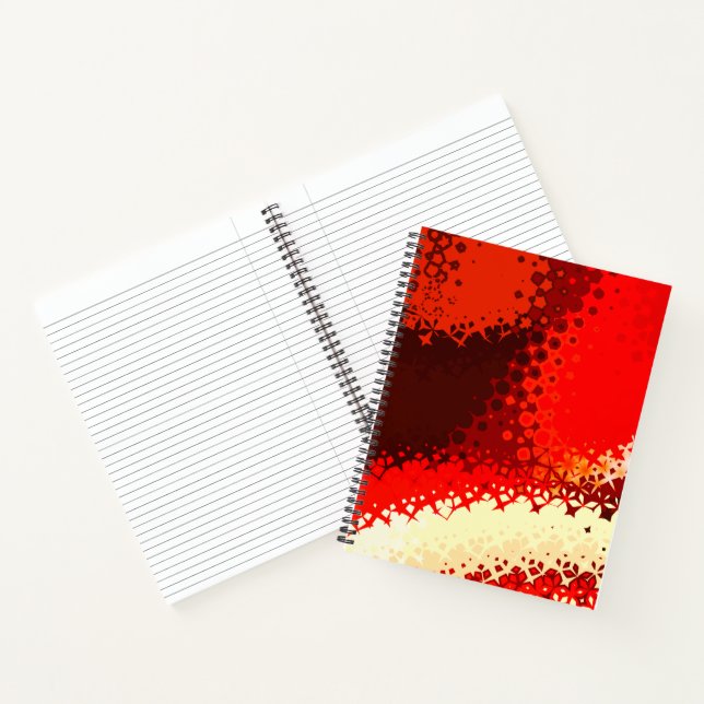 Geometric Notebook in Vibrant Red and Beige (Inside)