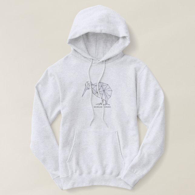 Geometric NZ Kiwi Bird Hoodie (Design Front)