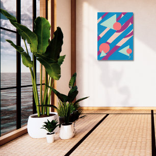 Geometric oil shapes vintage palette photo print