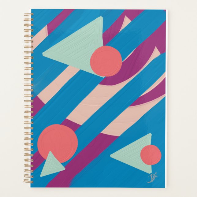 Geometric oil shapes vintage palette planner (Front)