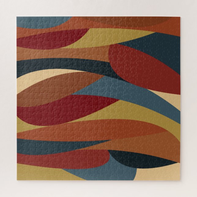 Geometric Opaque Stained Glass Style Abstract  Jigsaw Puzzle (Vertical)