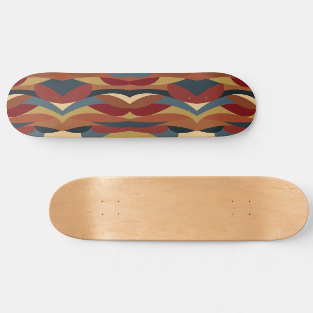 Geometric Opaque Stained Glass Style Abstract  Skateboard (Horz)