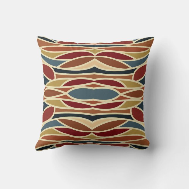 Geometric Opaque Stained Glass Style Design  Cushion (Back)