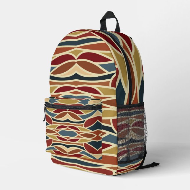 Geometric Opaque Stained Glass Style Design  Printed Backpack (Back Corner Right)