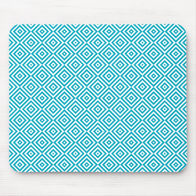 Geometric Optical Illusion Pattern Aqua Mouse Mat (Front)