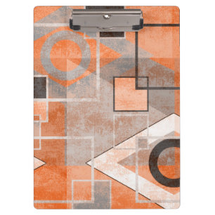Geometric orange grey grunge stylish clipboard