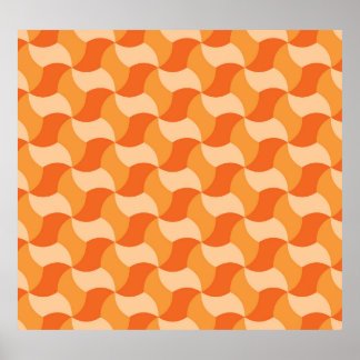 Geometric Orange Shades: Abstract Tile Poster